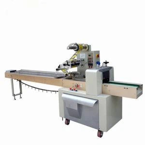 Máquina de embalagem de embalagem de fluxo Wafter revestida de chocolate