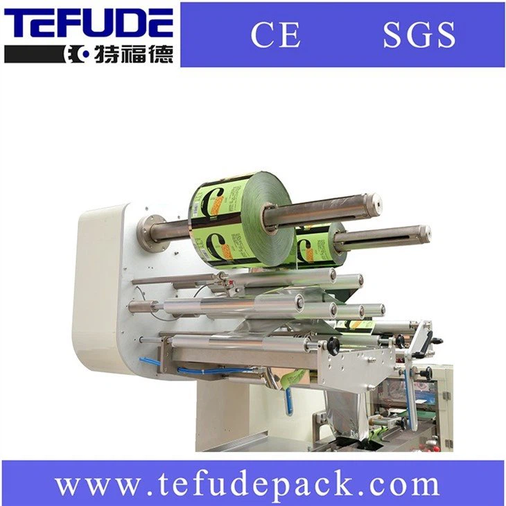 double roll flow wrapper packaging machine biscuits automatic packaging machinery